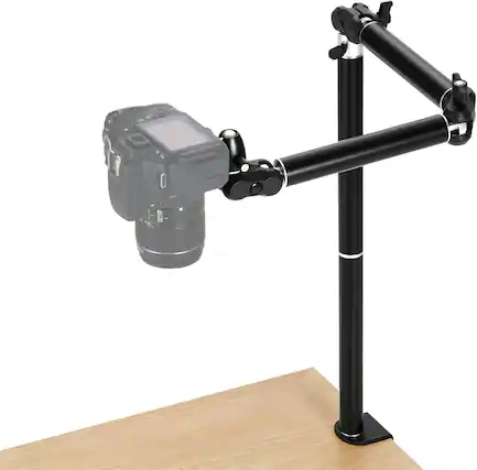 Front. TARION - TARION Camera Desk Mount Stand: Articulated Overhead Arm with Gear Joints for DSLR, Projector Webcam - TKA01-L Upgraded.