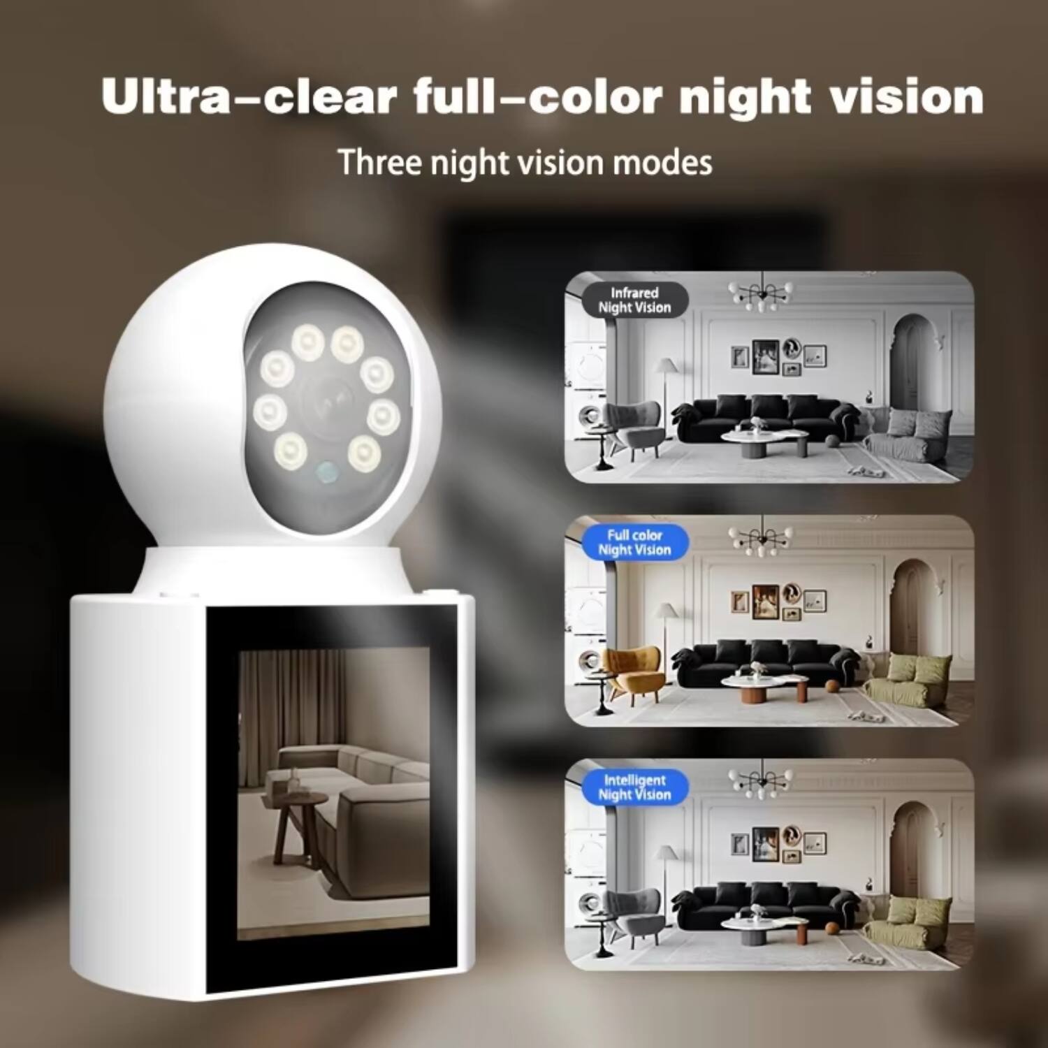 Ultra-clear full-color night vision  
Three night vision modes

- Infrared Night Vision
- Full color Night Vision
- Intelligent Night Vision