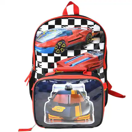Front. Hot Wheels - Hot Wheels Boys 16" Backpack for School with Rectangular Lunch Bag, for Kids - Assorted Pre-Pack.