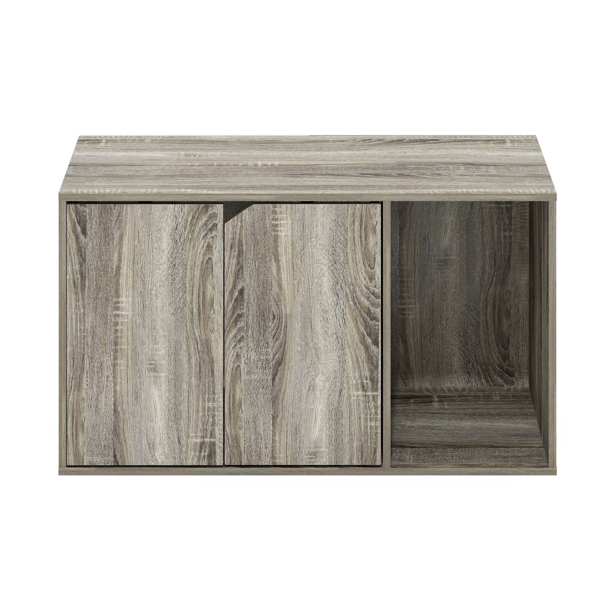 Alt View 2. Furinno - Peli Litter Box Enclosure - French Oak Grey.