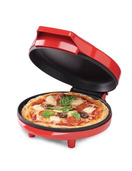 Betty Crocker - Pizza Maker and Electric Grill, Nonstick Pan for Pizzas - Red