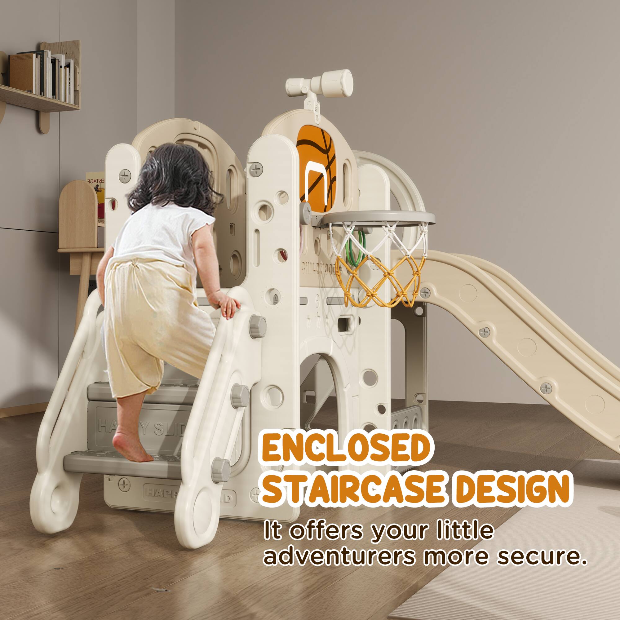 ENCLOSED STAIRCASE DESIGN  
It offers your little adventurers more secure.