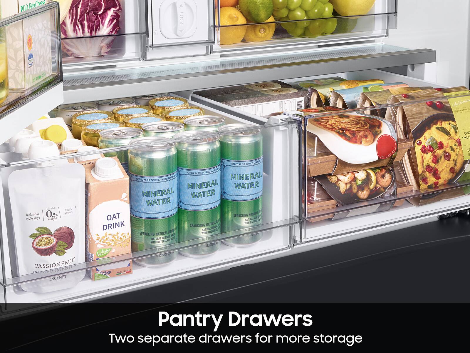 Pantry Drawers: Two separate drawers for more storage.