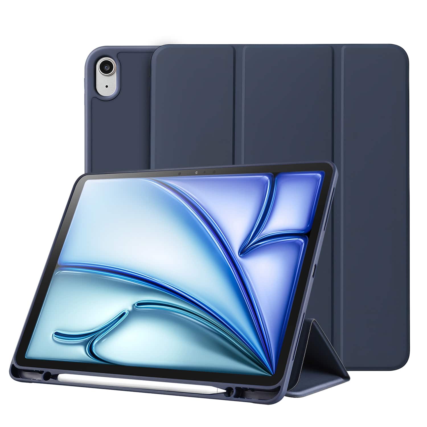 Front. Vena - For Apple iPad Air 11 Inch Case, iPad Air M3 11 Inch Case (2025), Slim Trifold Stand, iPad 10.9 Cover 2020/2022, Blue - Blue.