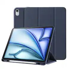 Front. Vena - Folio Case for Apple iPad Air 11 Inch M4 M3 M2 with Pencil Holder, Slim Trifold Stand Cover for iPad Air 5th Gen, Blue - Blue.