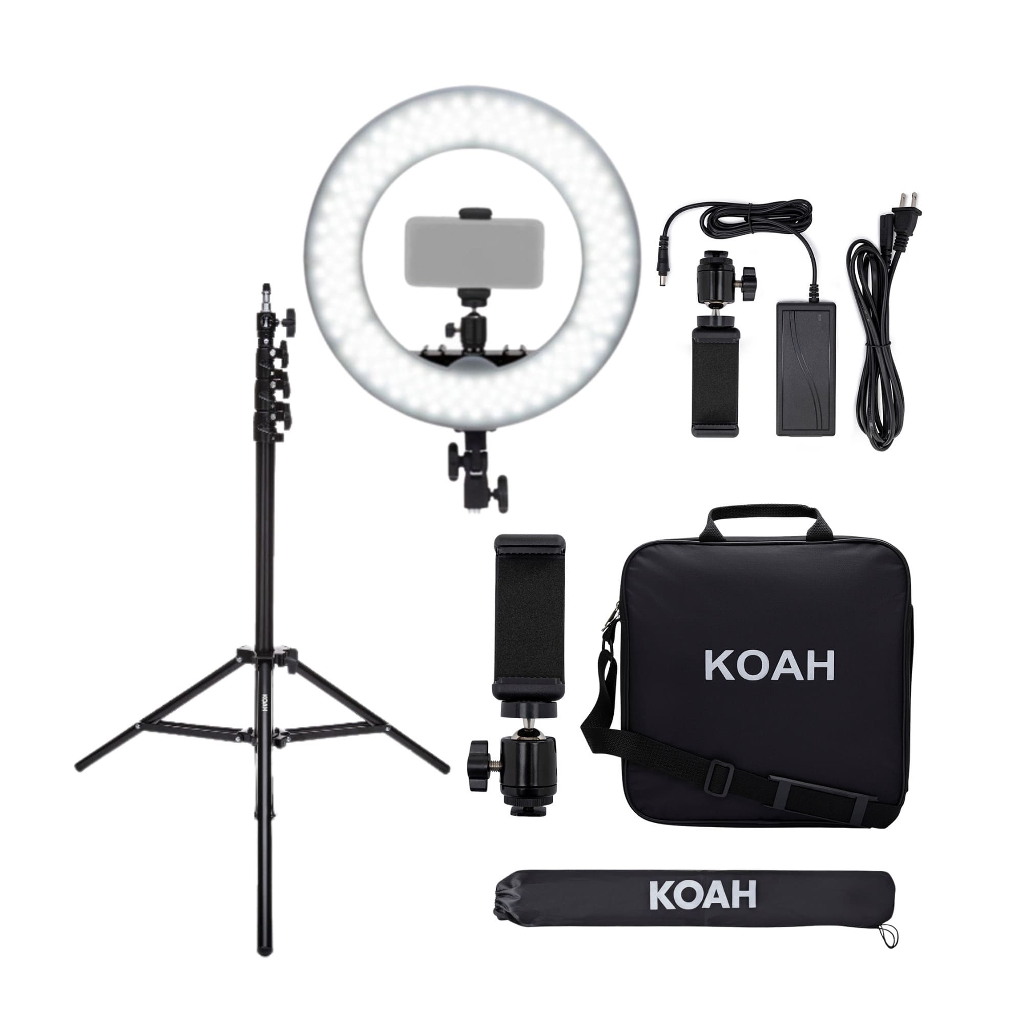 Koah - SOL SPHERE 13-Inch 42W Dimmable LED Ring Light Kit with Air-Cushioned Stand
