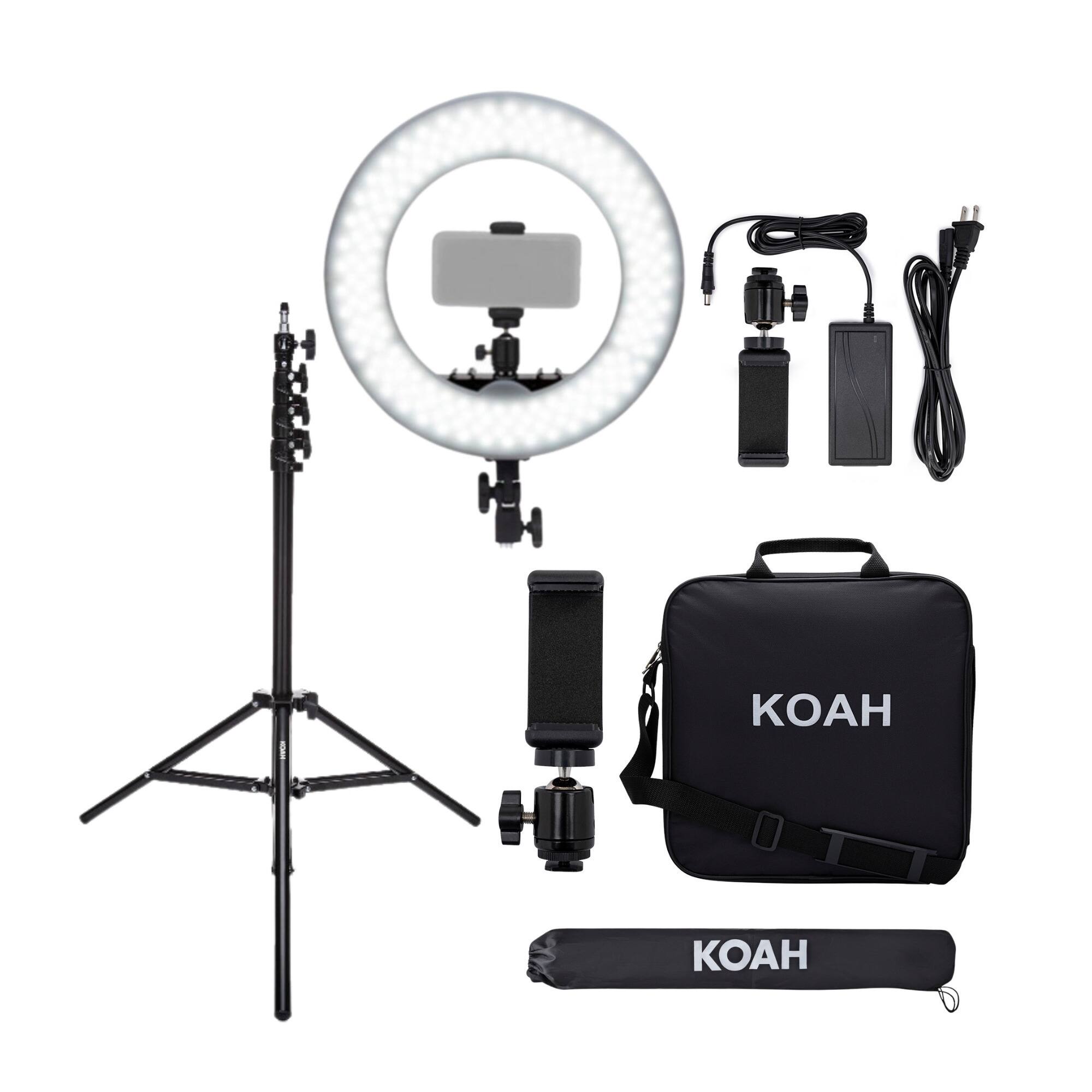 Front. Koah - Koah SOL SPHERE 13-Inch 42W Dimmable LED Ring Light Kit with Air-Cushioned Stand.