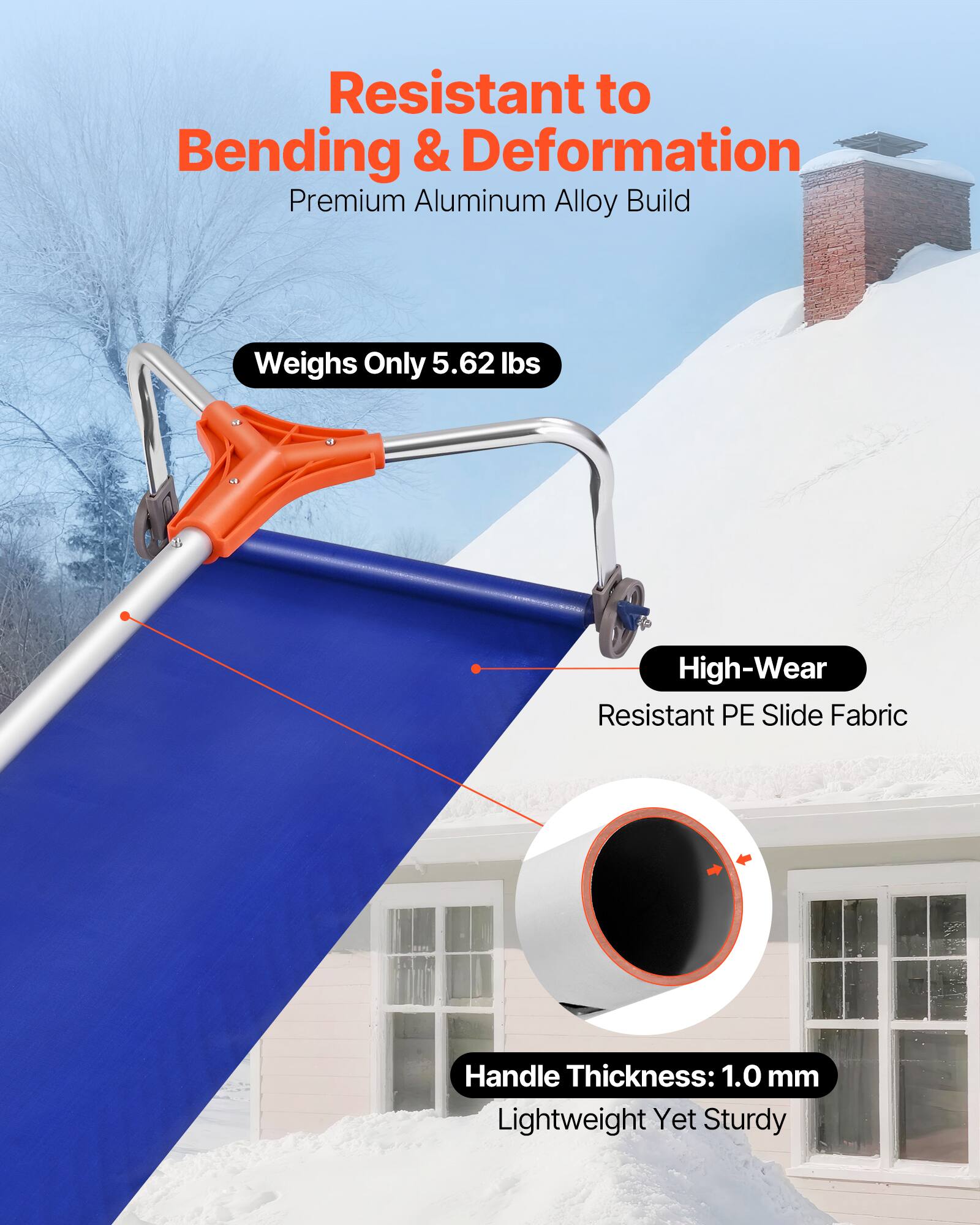 - Resistant to Bending & Deformation
- Premium Aluminum Alloy Build
- Weighs Only 5.62 lbs
- High-Wear Resistant PE Slide Fabric
- Handle Thickness: 1.0 mm
- Lightweight Yet Sturdy