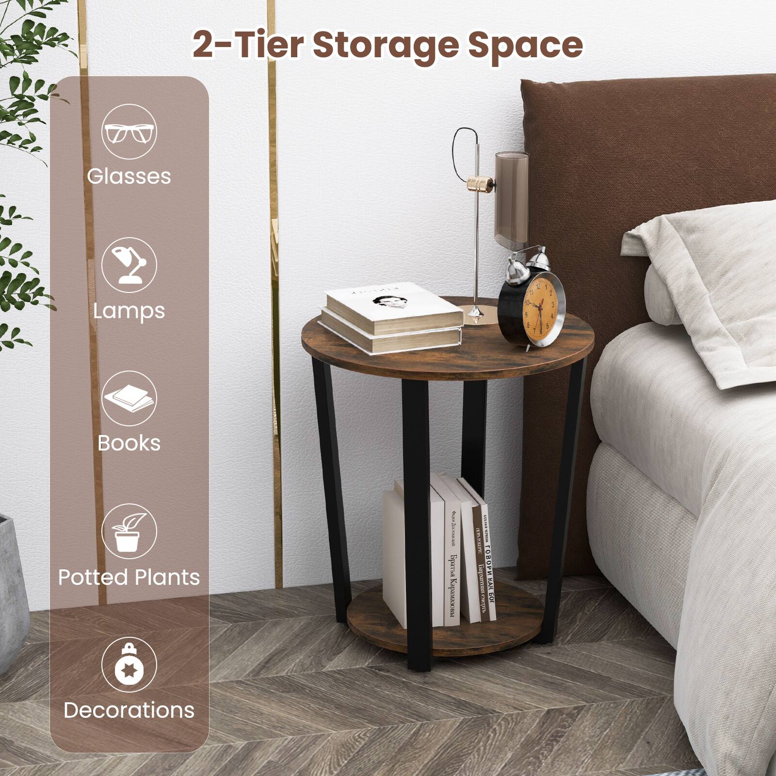 2-Tier Storage Space

D - Glasses
A - Lamps
1 - Books
4 - Potted Plants
I - Decorations