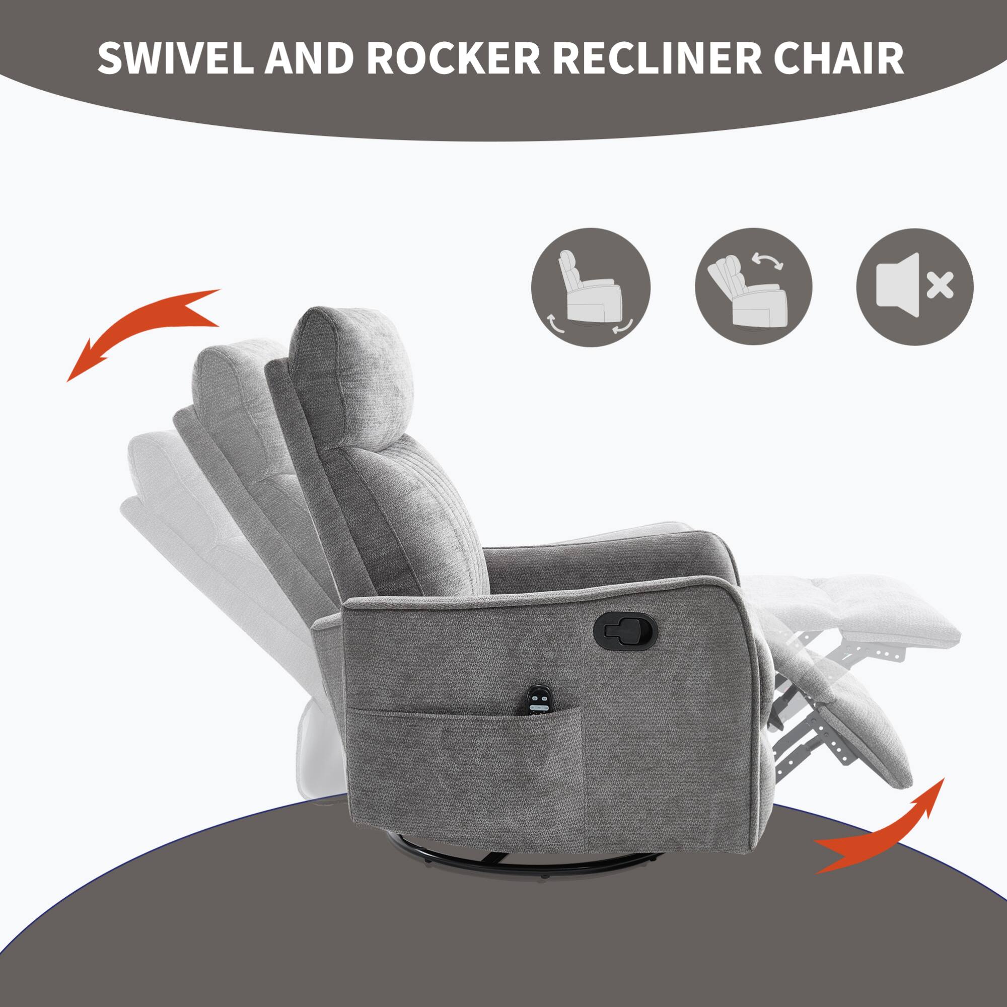 SWIVEL AND ROCKER RECLINER CHAIR