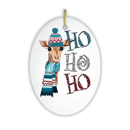 Front. OrnamentallyYou - Giraffe Christmas Ornament - Multi-colored.