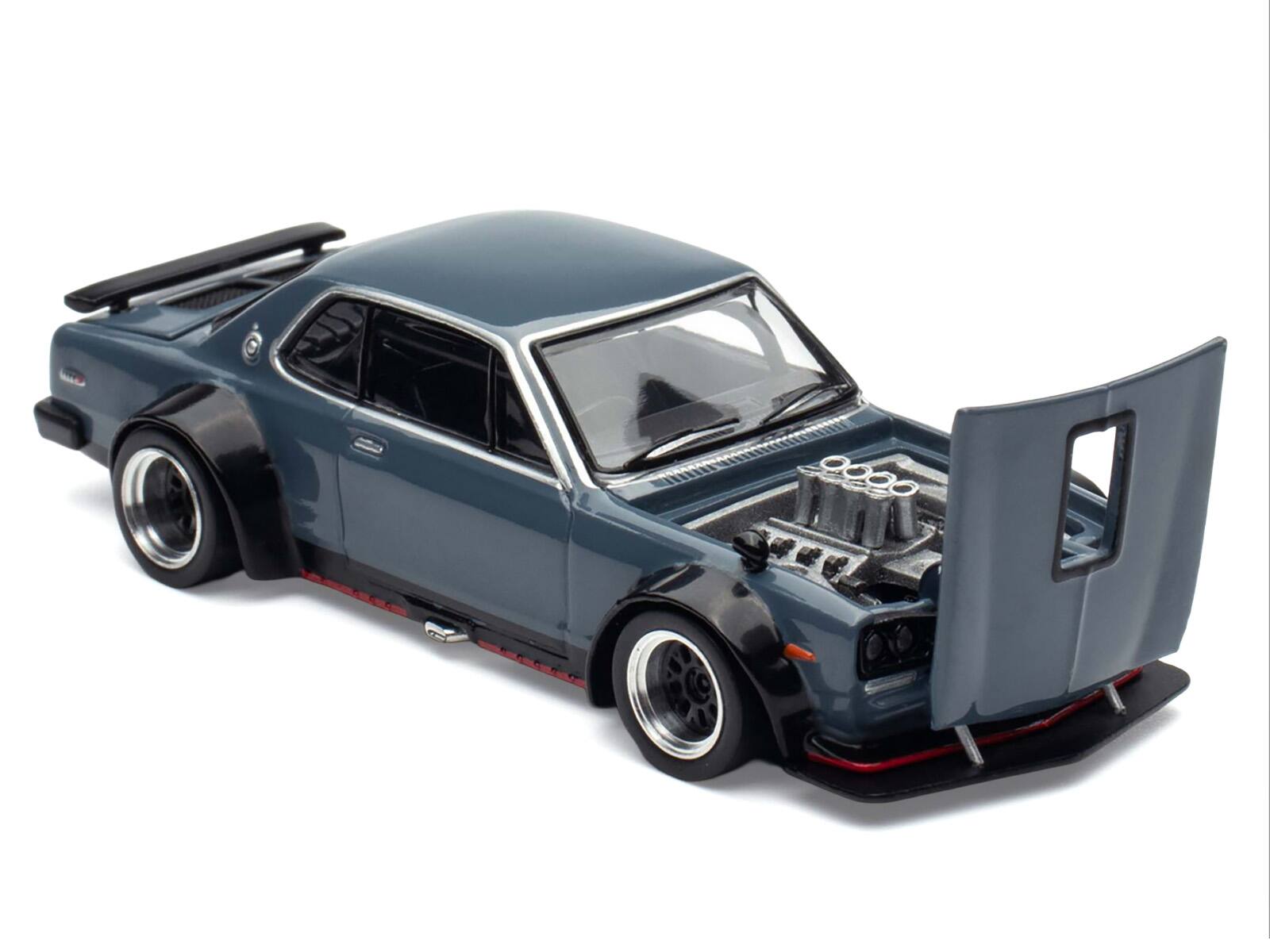 Alt View 1. Pop Race - Skyline GT-R V8 Drift "Hakosuka" RHD Gray "Tokyo Auto Salon Hong Kong 2025" Special Edition 1/64 Model Car by Pop Race.