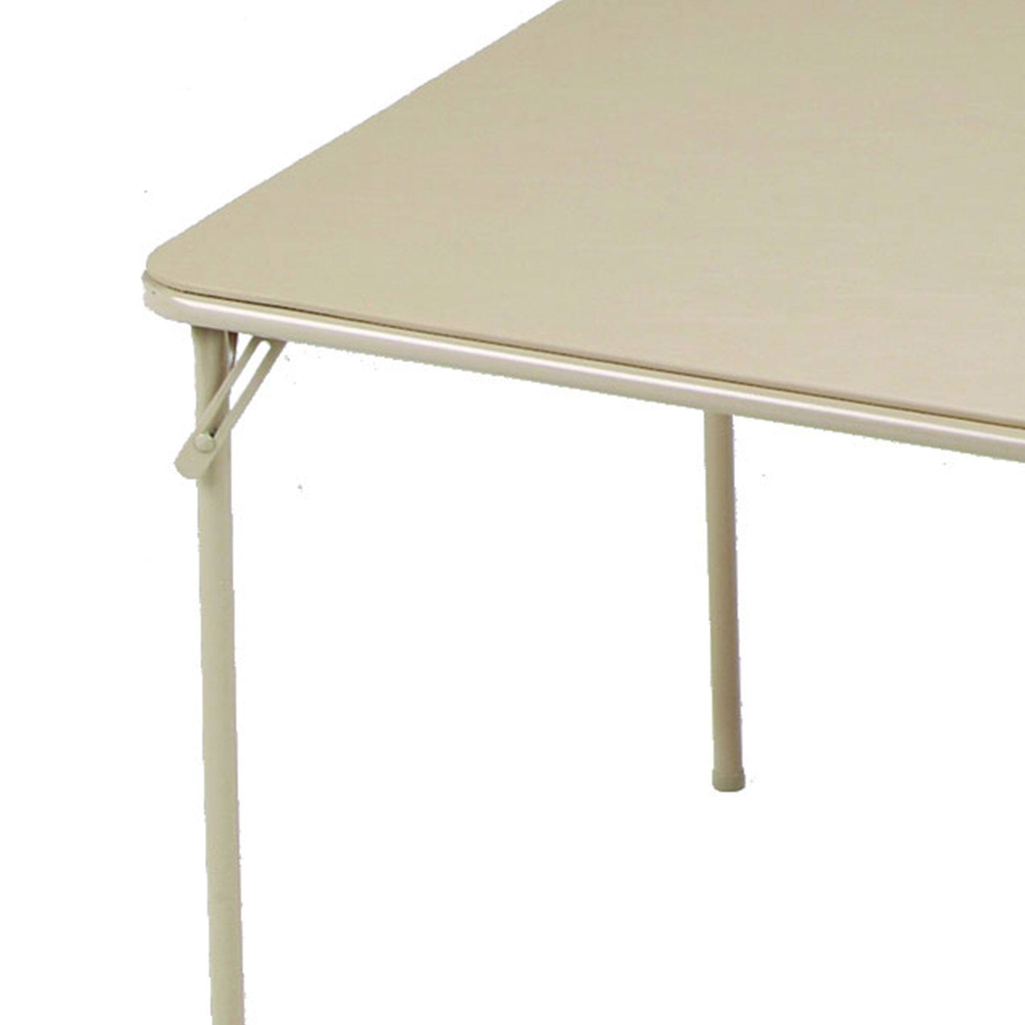 Alt View 4. MECO - MECO Sudden Comfort 34 x 34 Inch Square Metal Folding Dining Card Table, Buff - Buff.