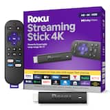 Roku - Streaming Stick 4K - HDR & Dolby Vision Streaming Device for TV with Voice Remote & Long-Range Wi-Fi - Black