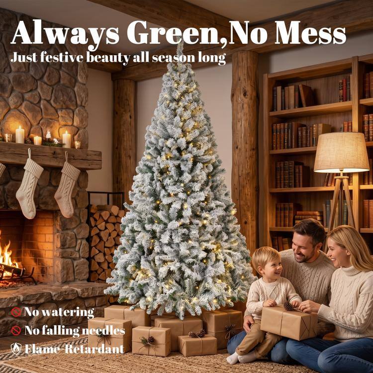 Always Green, No Mess  
Just festive beauty all season long  

No watering  
No falling needles  
Flame Retardant