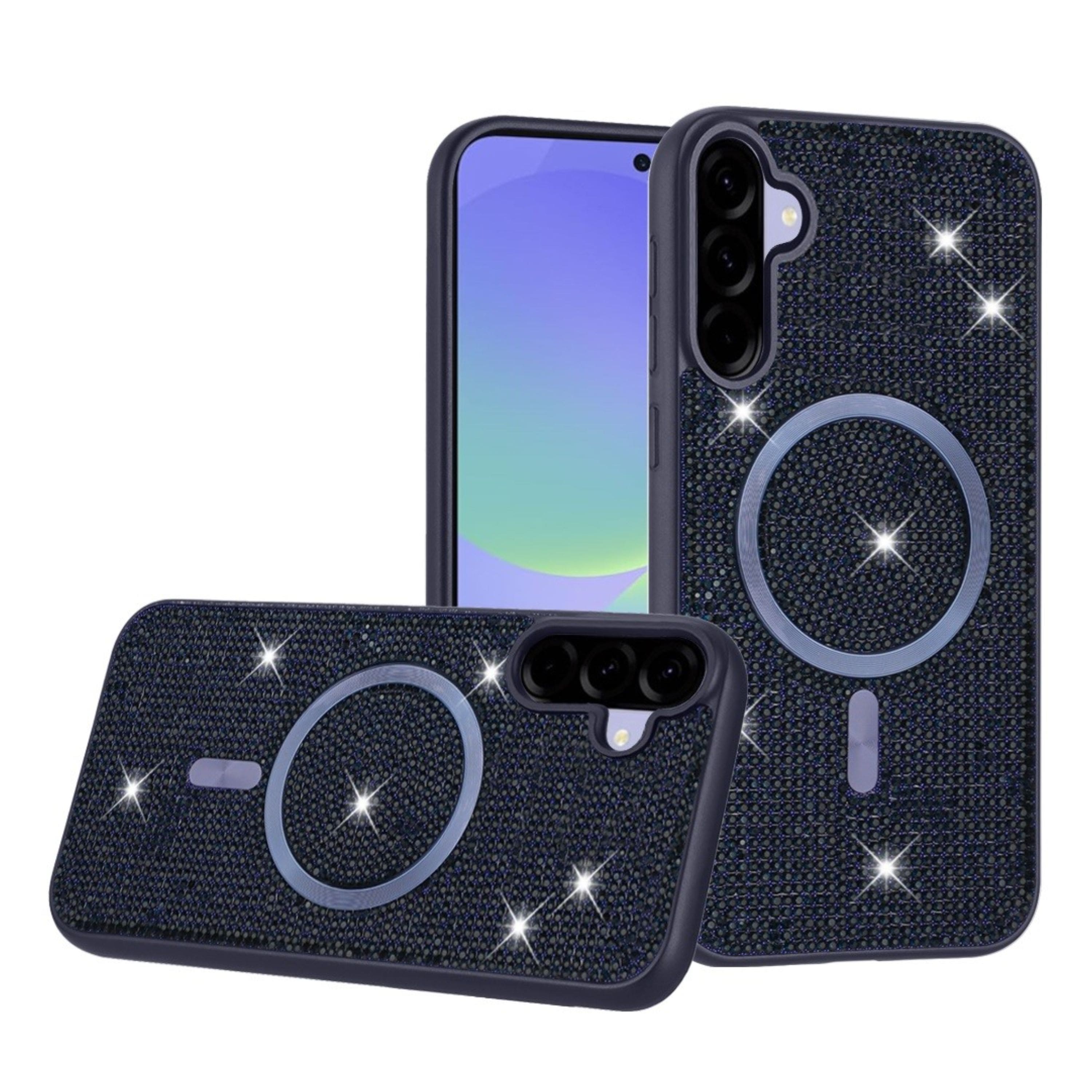 Kitcheniva - Full Bling Dazzle Magnetic Circle Phone Case With Tempered Glass For Samsung Galaxy A37 5G - Blue price history on PriceWatchPro
