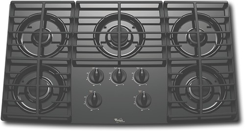 Best Buy Whirlpool Gold 36 Built In Gas Cooktop Black On Black