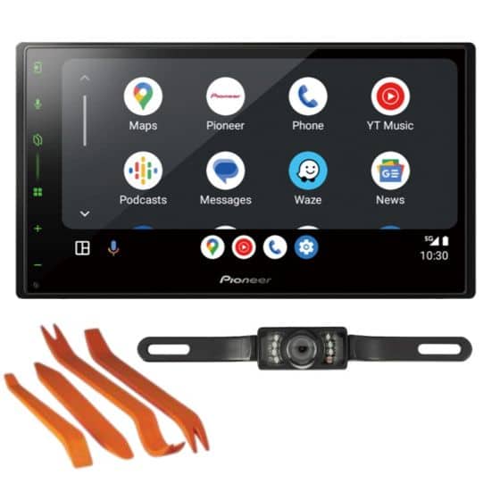 Pioneer - DMH-W3050NEX 6.8" 2-DIN Multimedia Receiver Bundled with + (1) License Plate Style Backup Camera - Black
