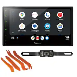 Pioneer - DMH-W3050NEX 6.8" 2-DIN Multimedia Receiver Bundled with + (1) License Plate Style Backup Camera - Black