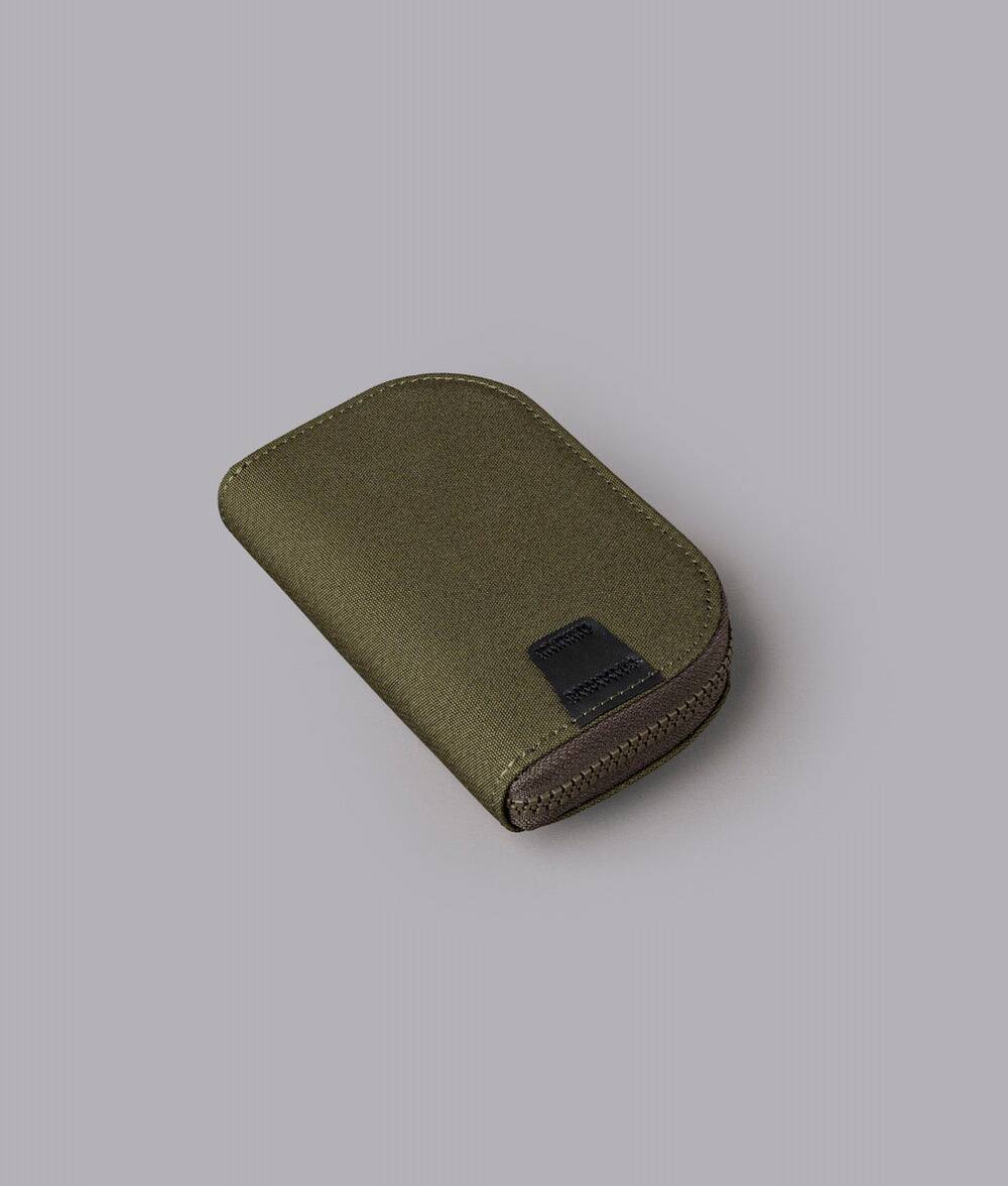Back. ALPAKA - Zip Wallet Organizer Pouch with Coin Pocket, Fits Up to 30 Cards, Full Zip Closure, Magnetic Coin Pouch, HUB Compatible - Army Green Axoflux 300D.