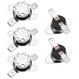 Unique Bargains - KSD301 Thermostat 20°C/68°F 10A Normally Closed N.C Adjust Snap Disc Temp Switch for Microwave/Oven 5pcs Bakelite - Silver