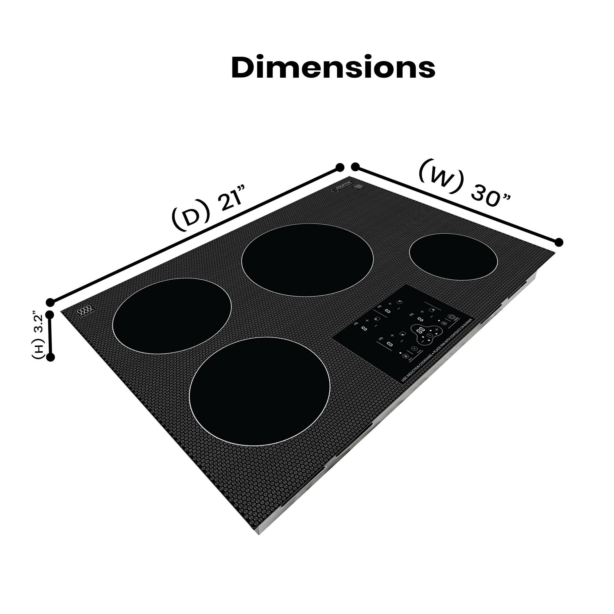 Dimensions  
(D) 21"  
(W) 30"  
(H) 3.2"