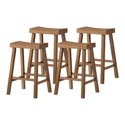 Front. Maven Lane - Maven Lane Vincent Wooden Rustic Aesthetic Kitchen Counter Stool, Set of 4 - Antiqued Natural.