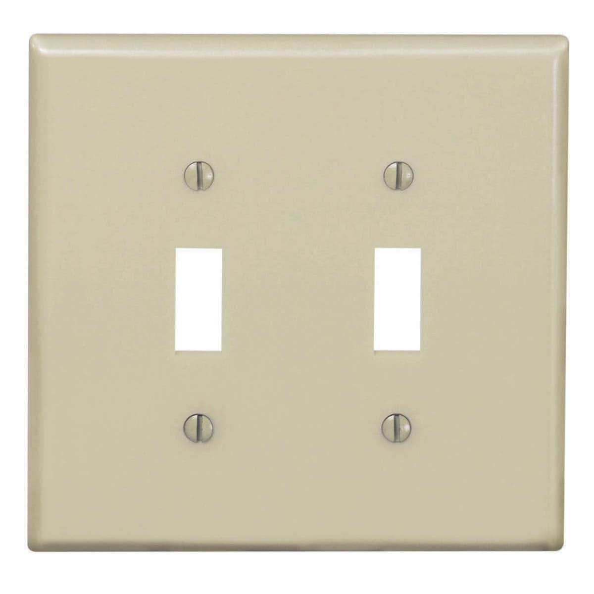 Leviton - 2 gang Nylon Toggle Wall Plate 1 pk (Case of 25) - Ivory