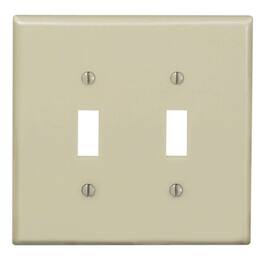 Leviton - 2 gang Nylon Toggle Wall Plate 1 pk (Case of 25) - Ivory