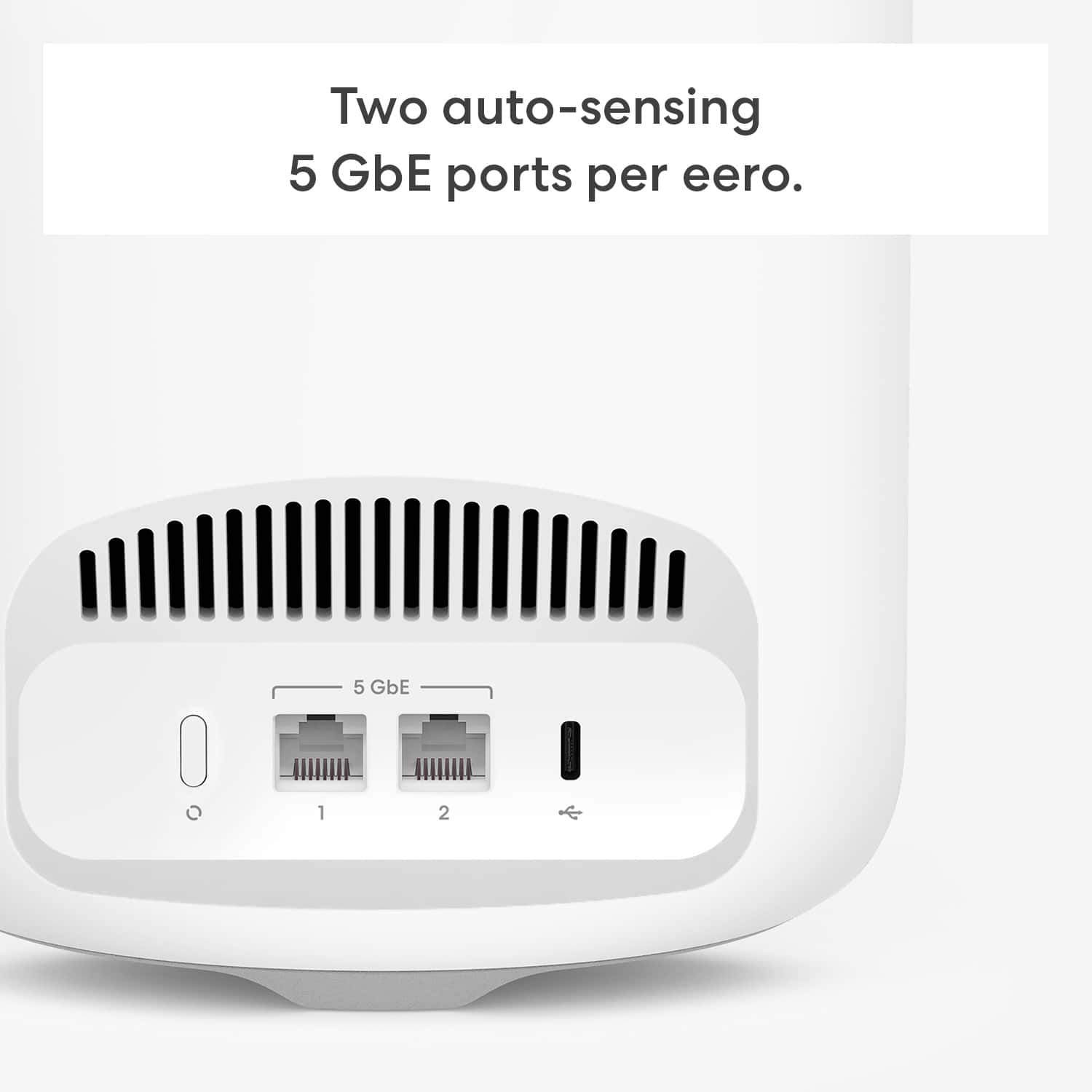 Two auto-sensing 5 GbE ports per eero.