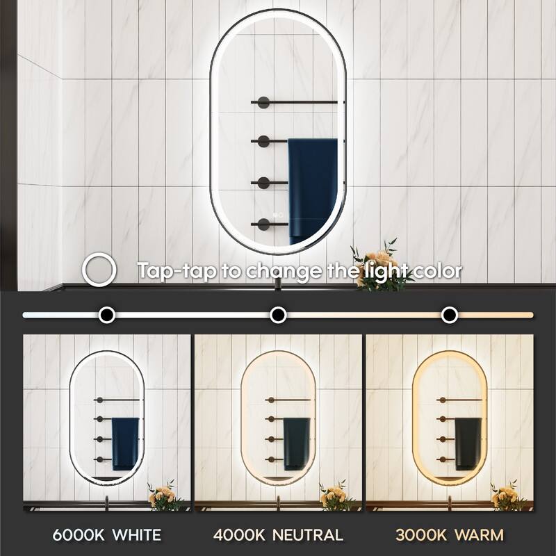 Tap-tap to change the light color

6000K WHITE  
4000K NEUTRAL  
3000K WARM
