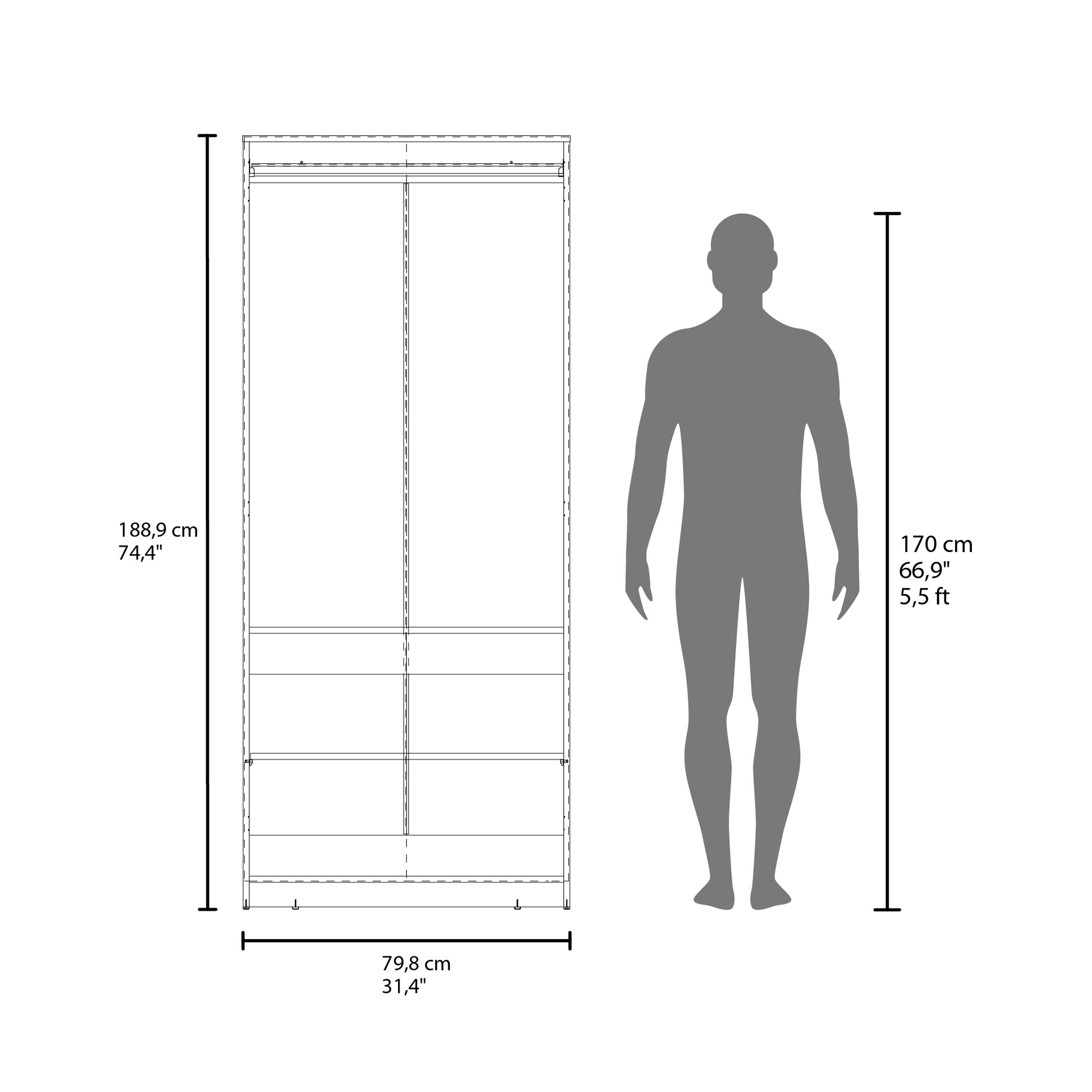 188,9 cm 74,4" 170 cm 66,9" 5,5 ft 1 J. 79,8 cm 31,4"