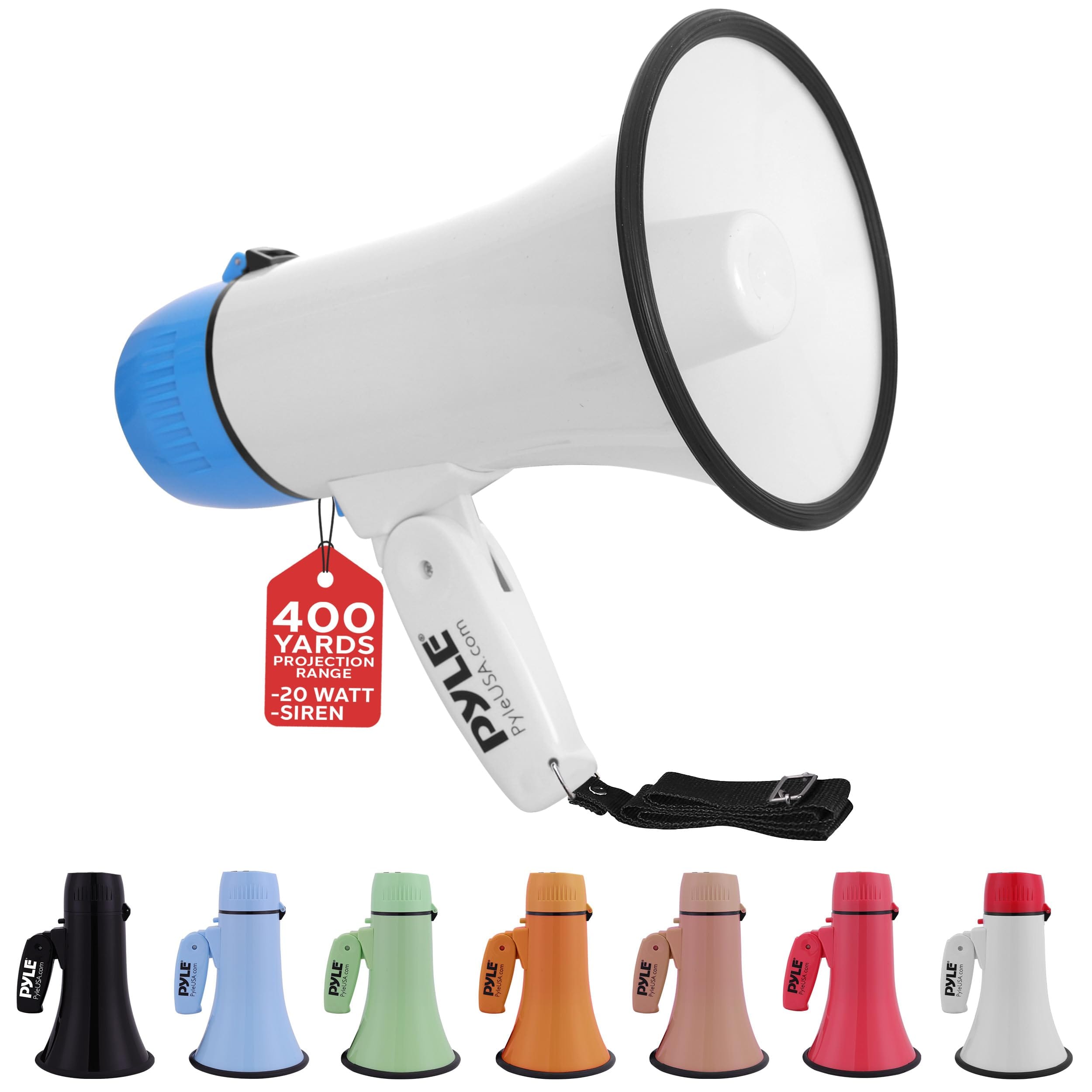 PYLE - 20W Megaphone Bullhorn - Portable, Automatic