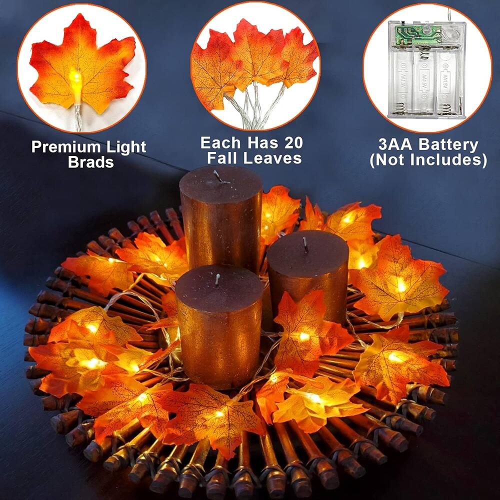 - Premium Light Brads
- Each Has 20 Fall Leaves
- 3AA Battery (Not Includes)