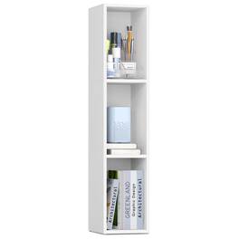 Songmics Home - Bookshelf, 3-Tier Bookcase, Book Shelf, Open Storage Shelf, 9.4 x 7.9 x 37.3 Inches, for Living Room, Home Office - Cloud White