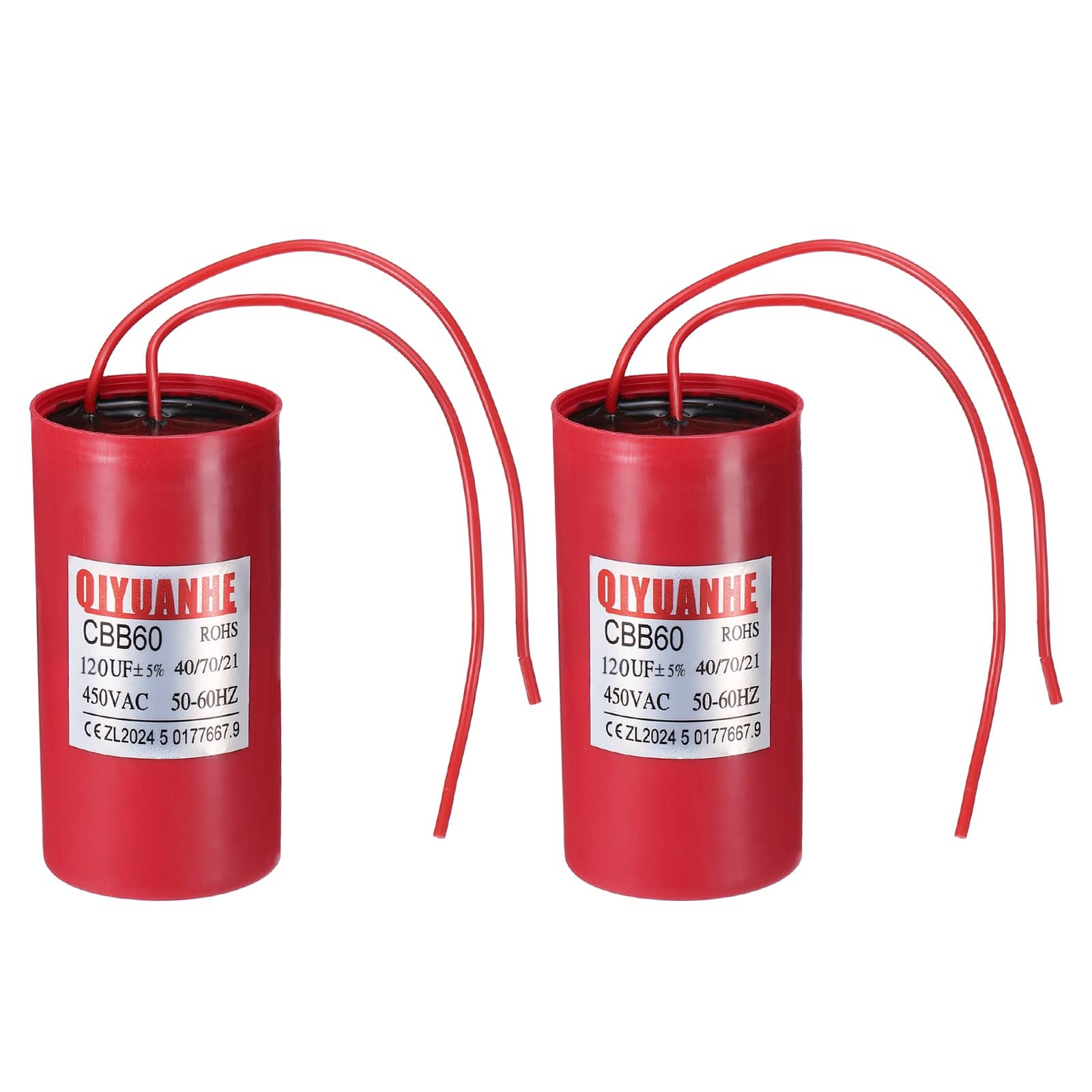 Unique Bargains - 2pcs 120uF CBB60 Run Capacitor, 450VAC Start/Run 50-60Hz for Refrigerator Motor Air Compressor - Red price history on PriceWatchPro