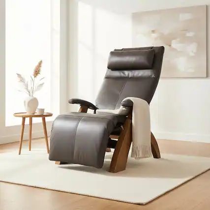 Front. Human Touch - Perfect Chair PC-365 Classic Power Zero Gravity Recliner - Dark Walnut/Espresso.