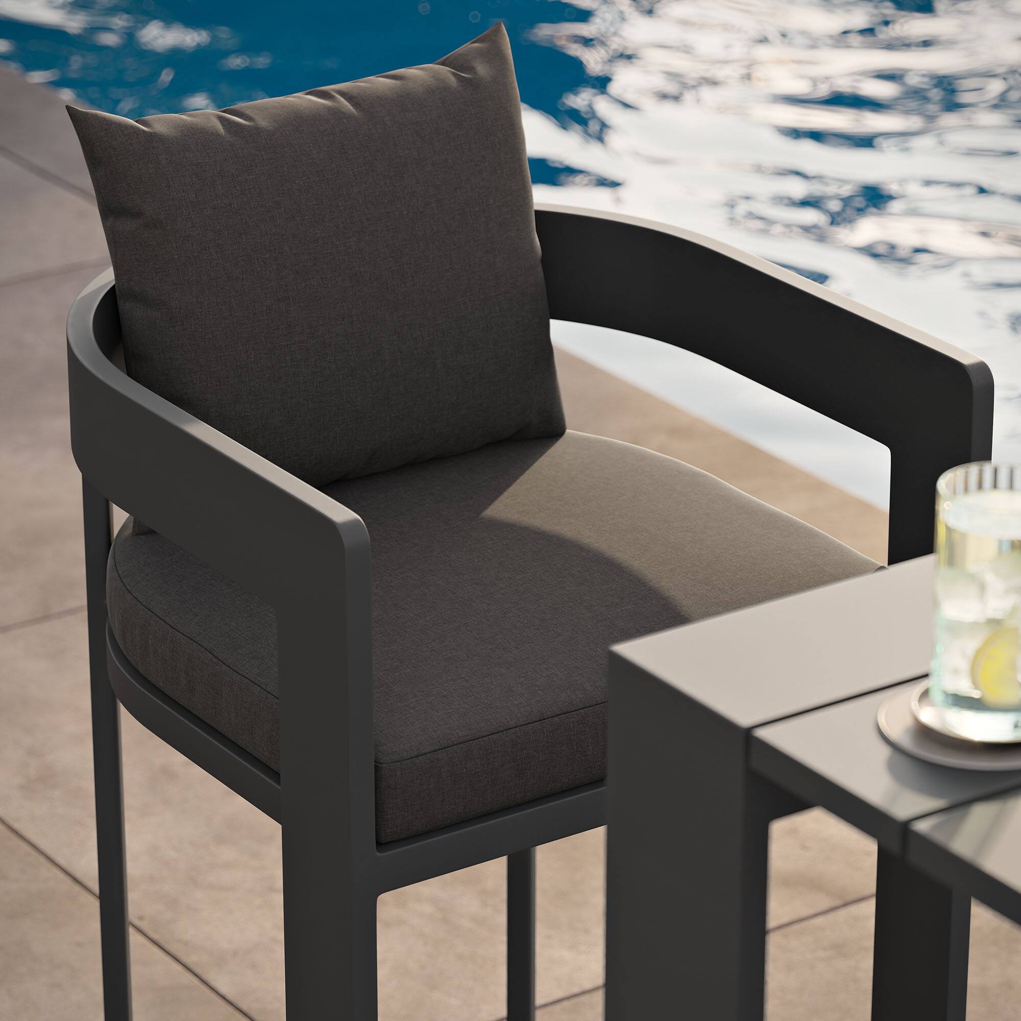 Alt View 1. Modway - Tahoe Outdoor Patio Aluminum Bar Chair by Modway - Charcoal.