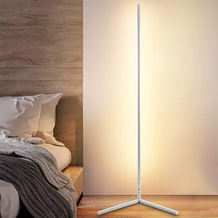 Front. Lamp Depot - RGBW Color-changing Minimalist Corner Floor Lamp.