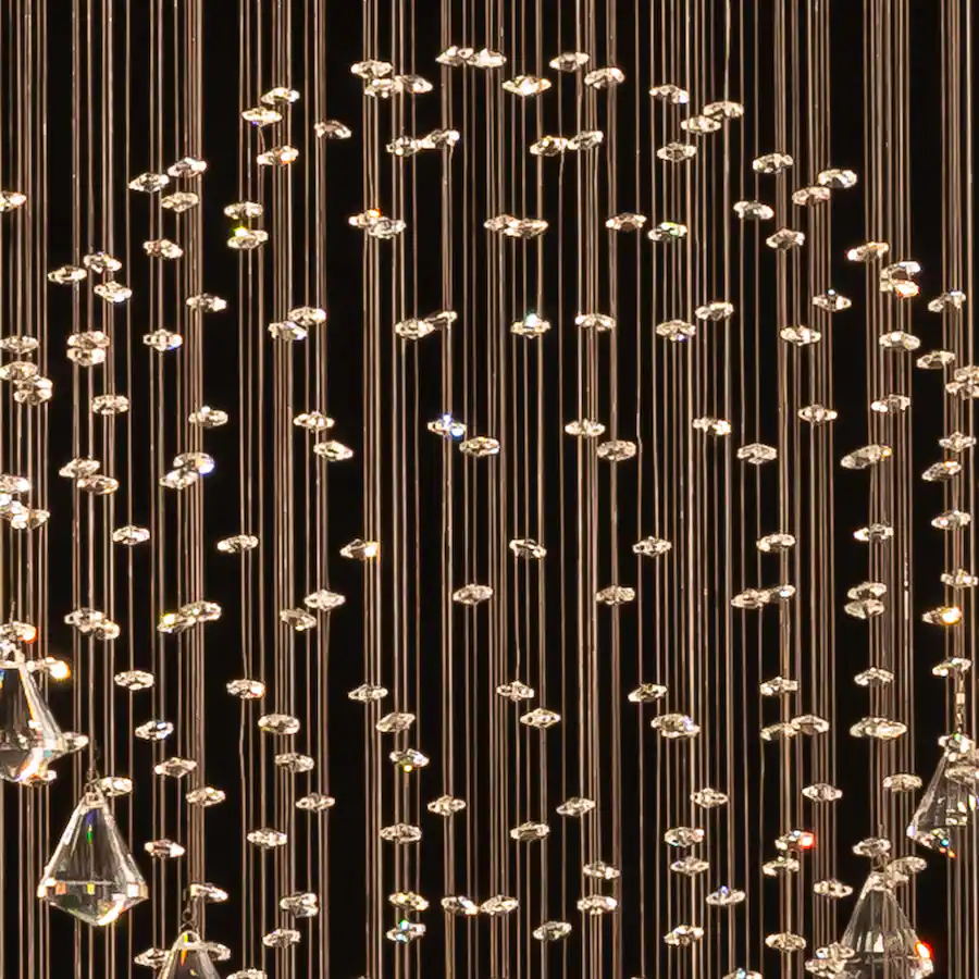 Siljoy 98.4" Modern Spiral Gold K9 Crystal Chandelier, Luxury Pendant ...