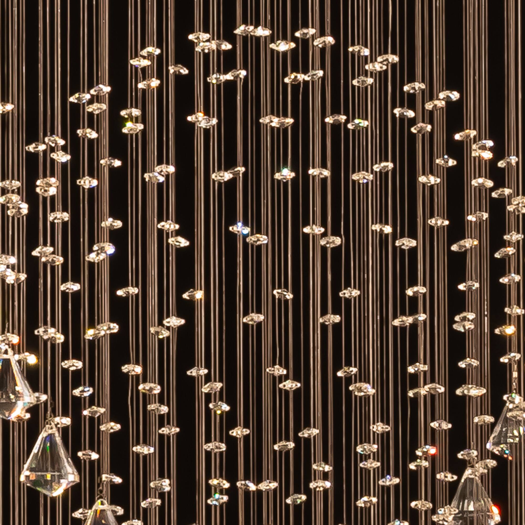Alt View 2. Siljoy - 98.4" Modern Spiral Gold K9 Crystal Chandelier, Luxury Pendant Light for High Ceiling Staircase Villa Hallway - Chrome and Gold.