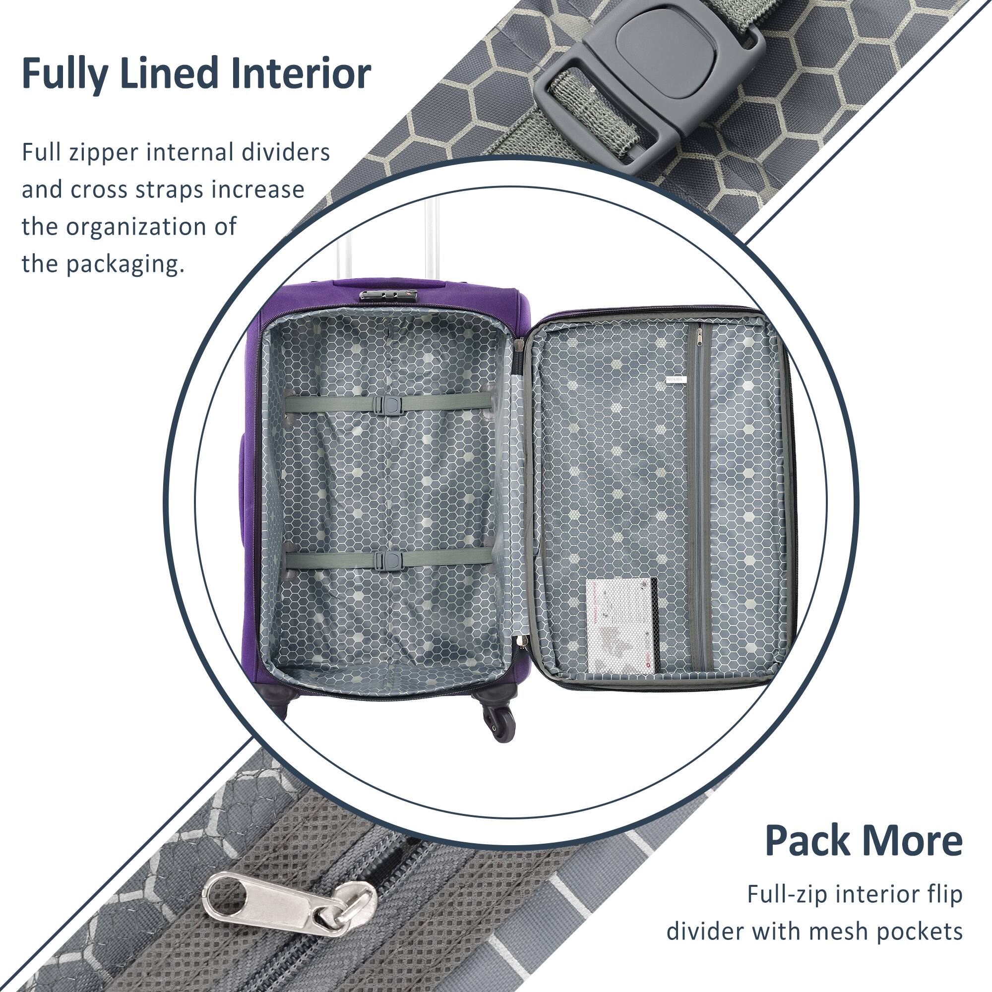 Fully Lined Interior

Full zipper internal dividers and cross straps increase the organization of the packaging.

Pack More

Full-zip interior flip divider with mesh pockets