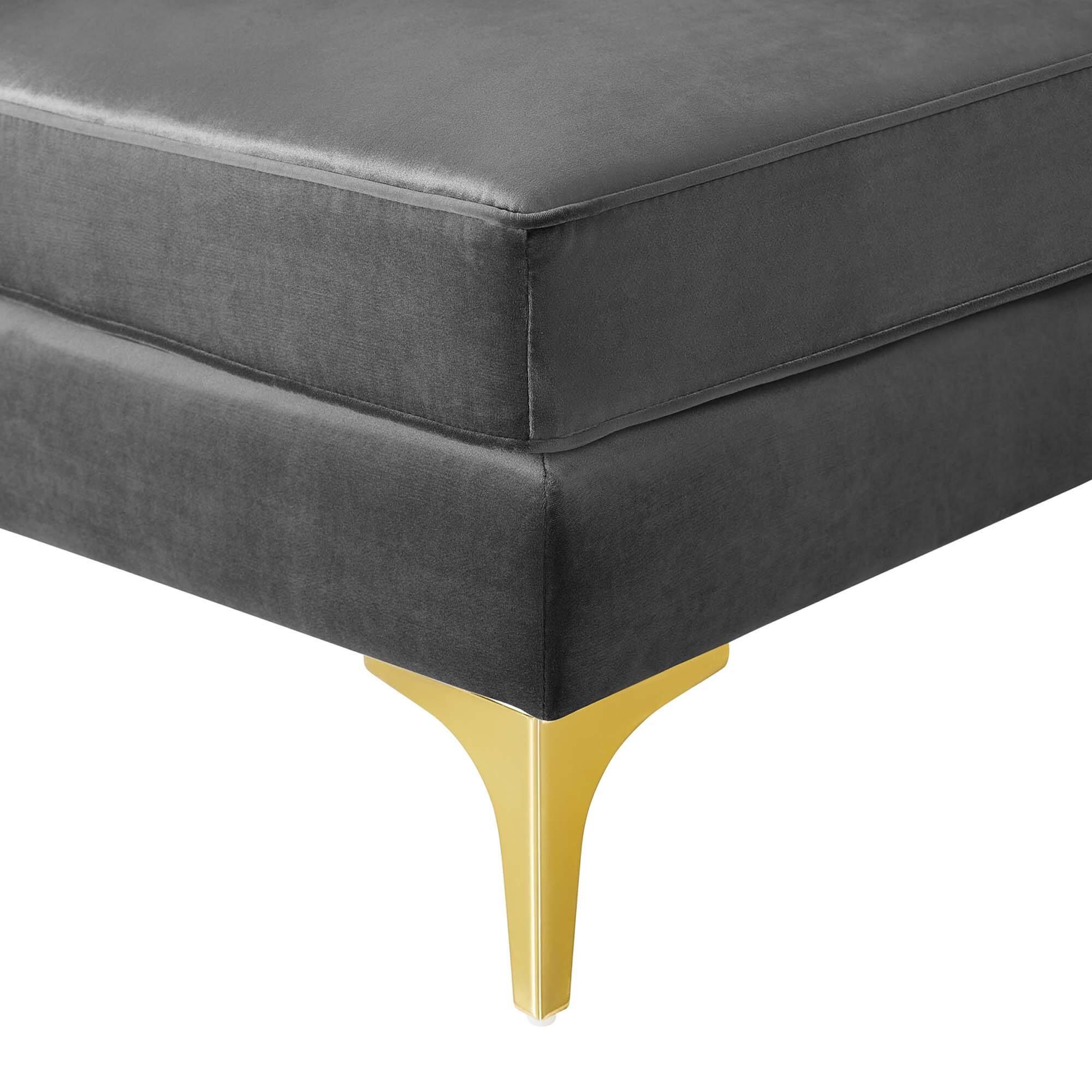 Alt View 1. Modway - Triumph Channel Tufted Performance Velvet Sectional Sofa Corner Chair by Modway - Gray.