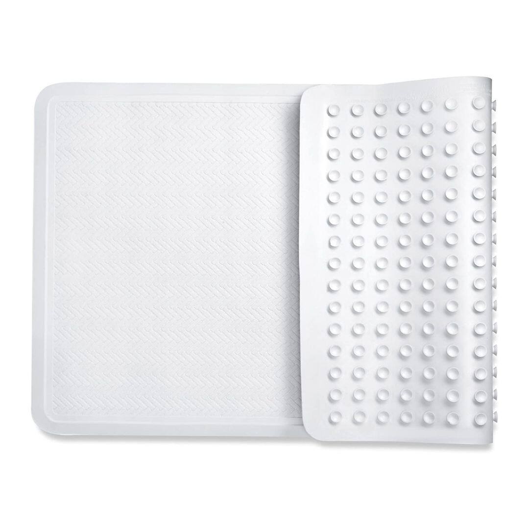 Home It - Bath Mat Non Slip with Powerful Gripping Technology for Any Size Bath Tub - White