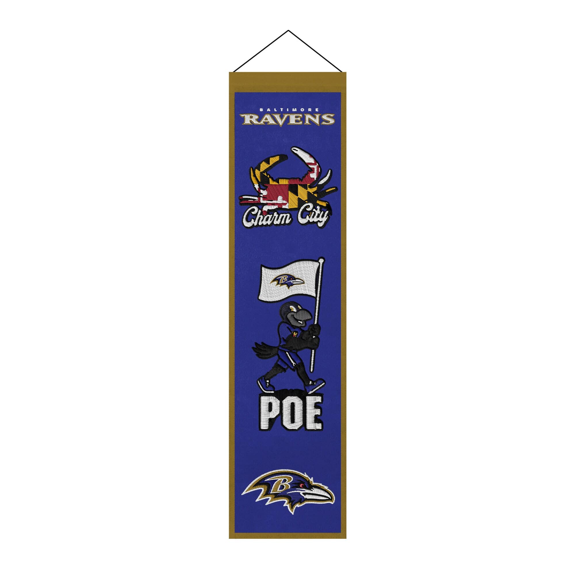 Sporticulture - Baltimore Ravens 8" x 32" Icons Banner - Multicolor