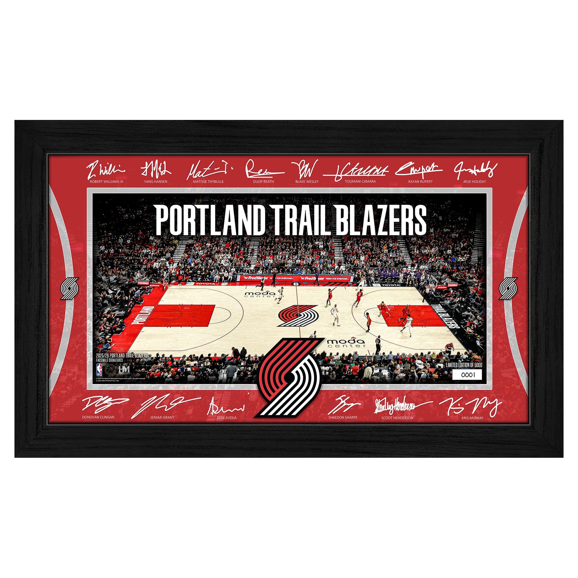 Highland Mint - Portland Trail Blazers 2025 Signature Court Framed Picture - Multicolor