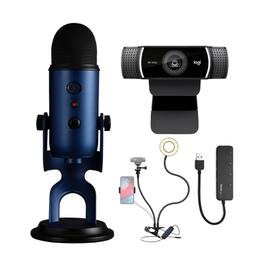 Blue Microphones - Blue Microphone Yeti USB Mic (Midnight Blue) Bundle with Logitech C922 Webcam