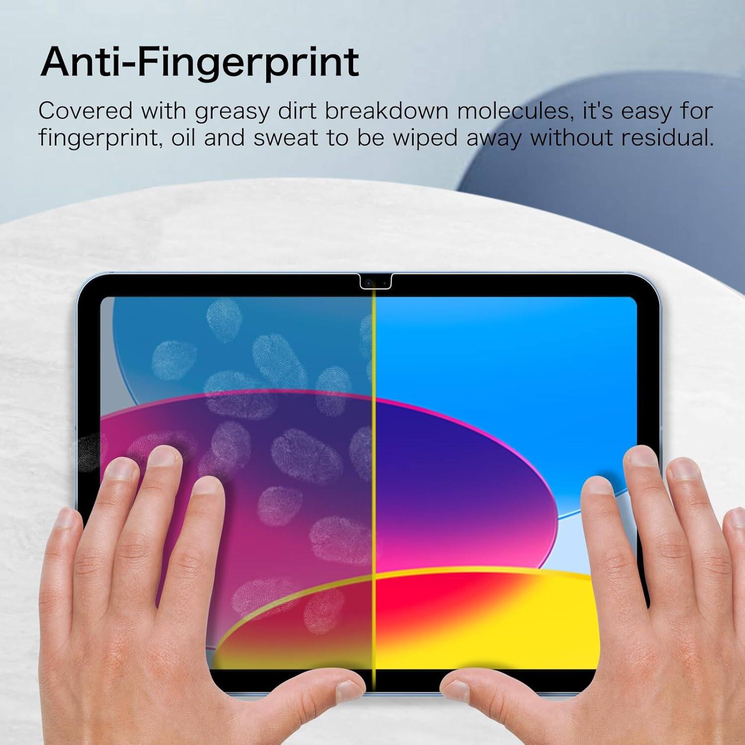 Anti-Fingerprint

Covered with greasy dirt breakdown molecules, it's easy for fingerprint, oil and sweat to be wiped away without residual.