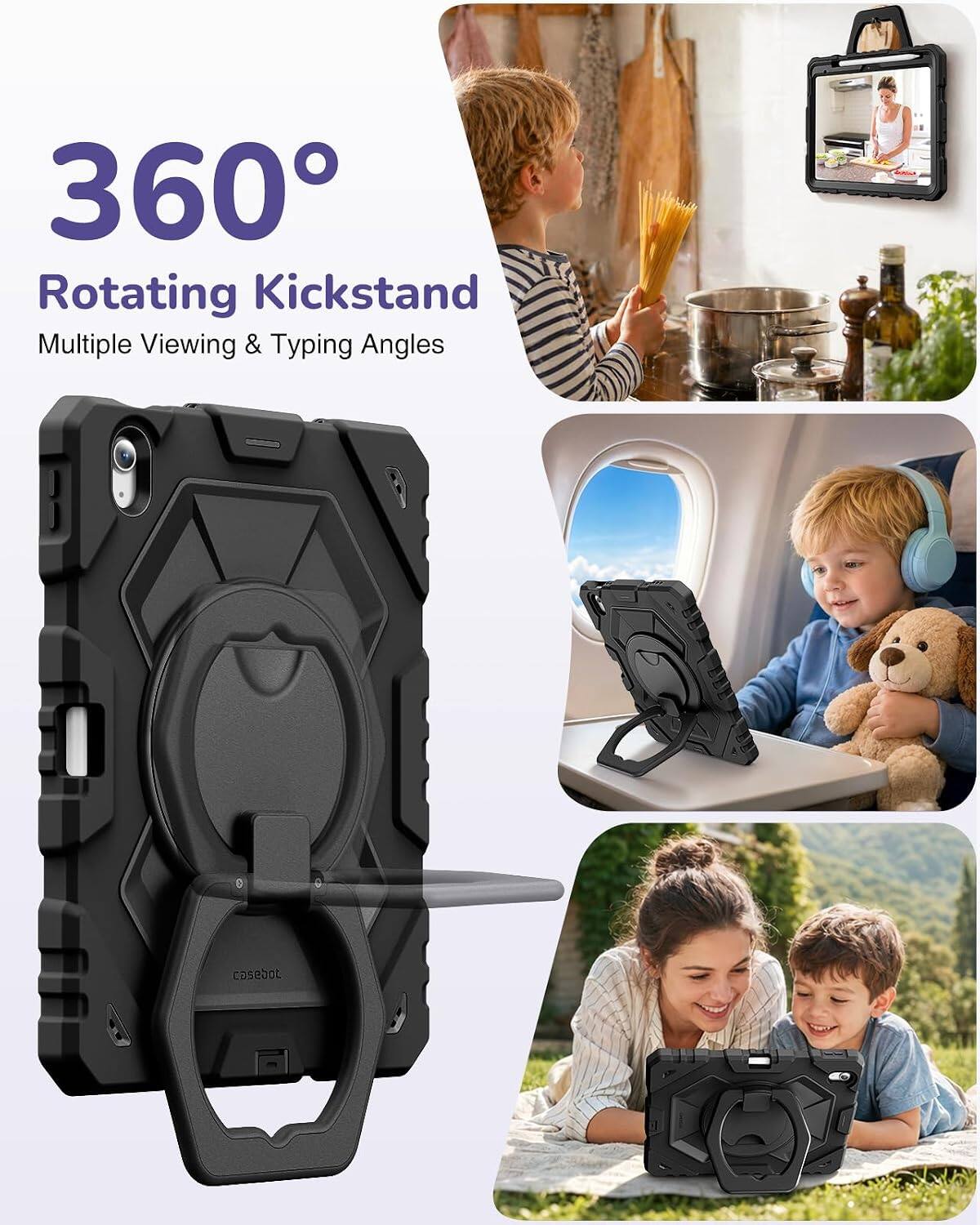 360° Rotating Kickstand  
Multiple Viewing & Typing Angles