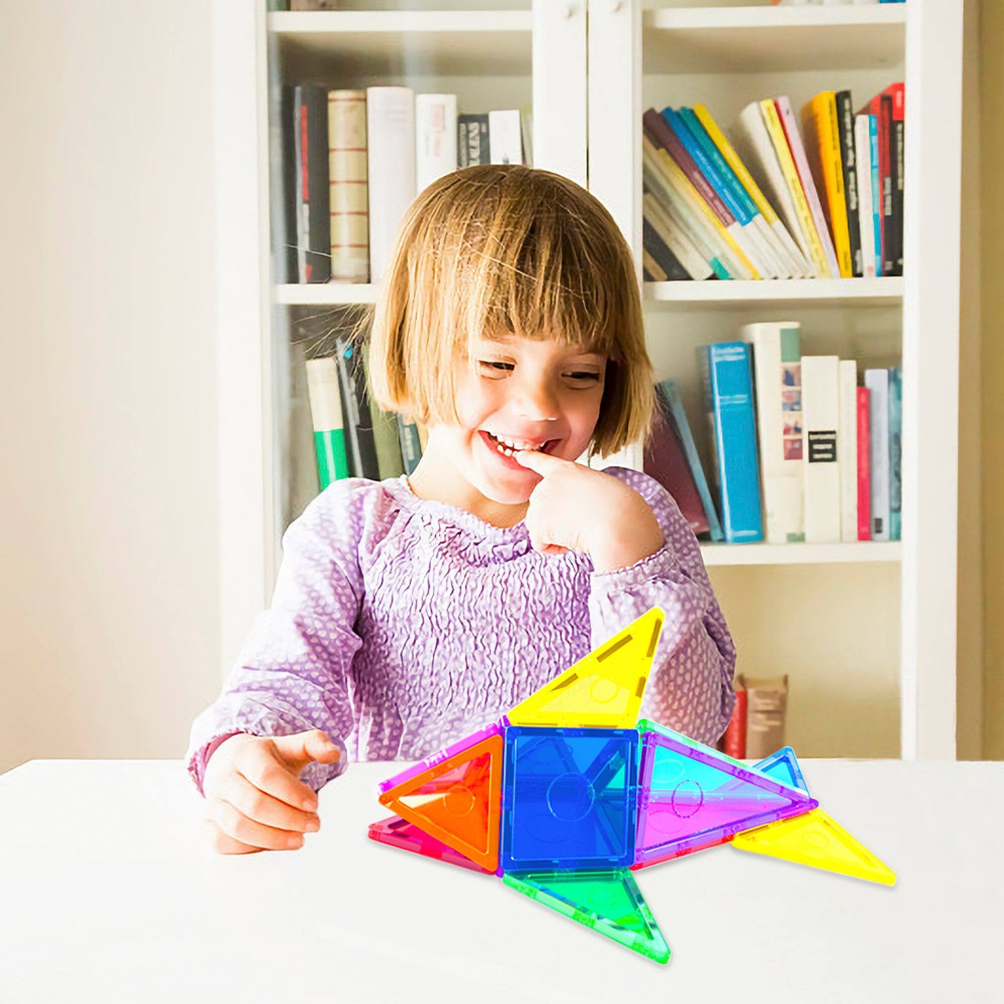 Alt View 5. Everplay - Everyplay Magnetic Tiles For Kids, 41PCS Construction STEM Building Blocks Educational Toy - Multicolor.